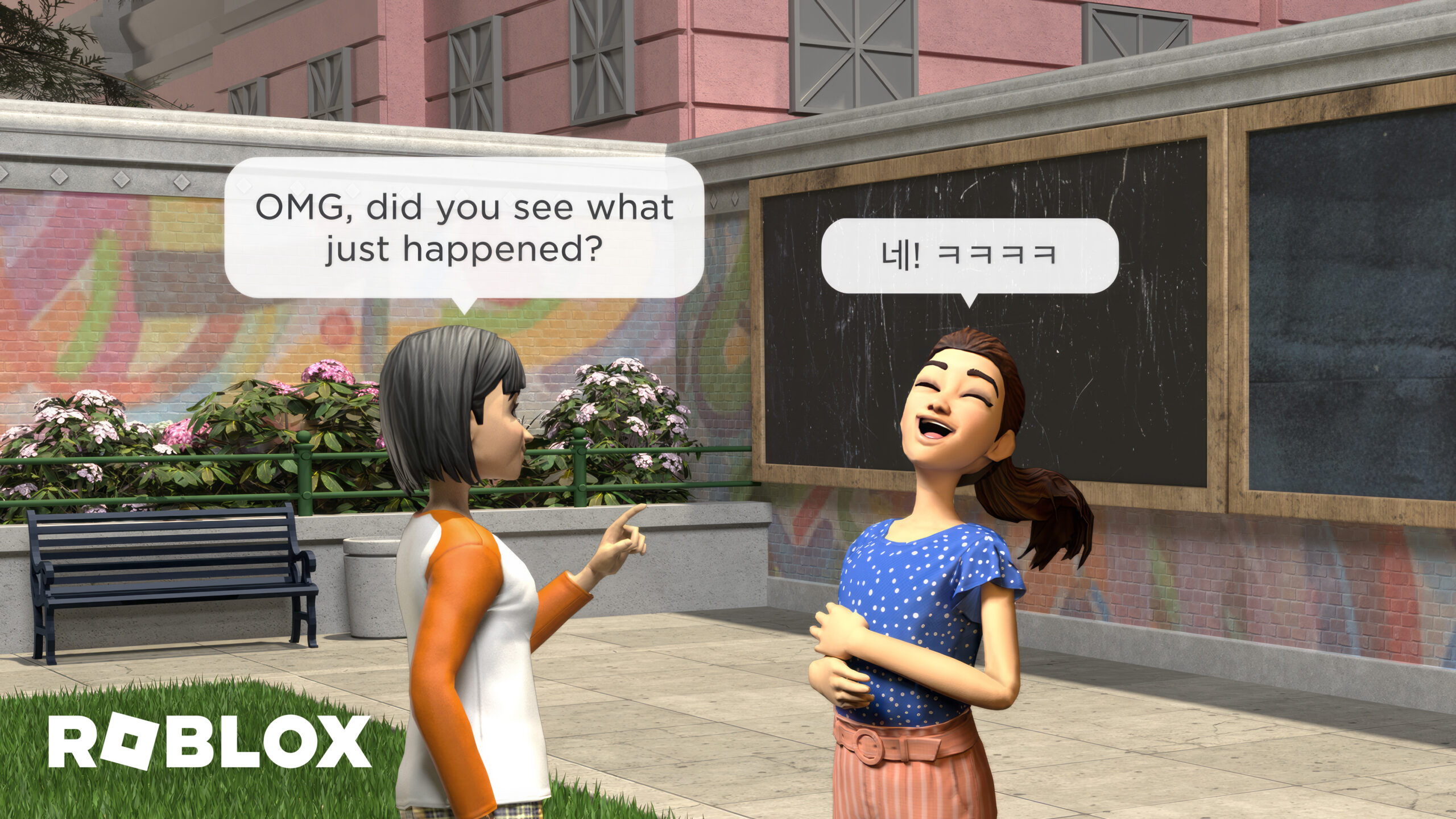 Immersive communication on Roblox via AI chat translations