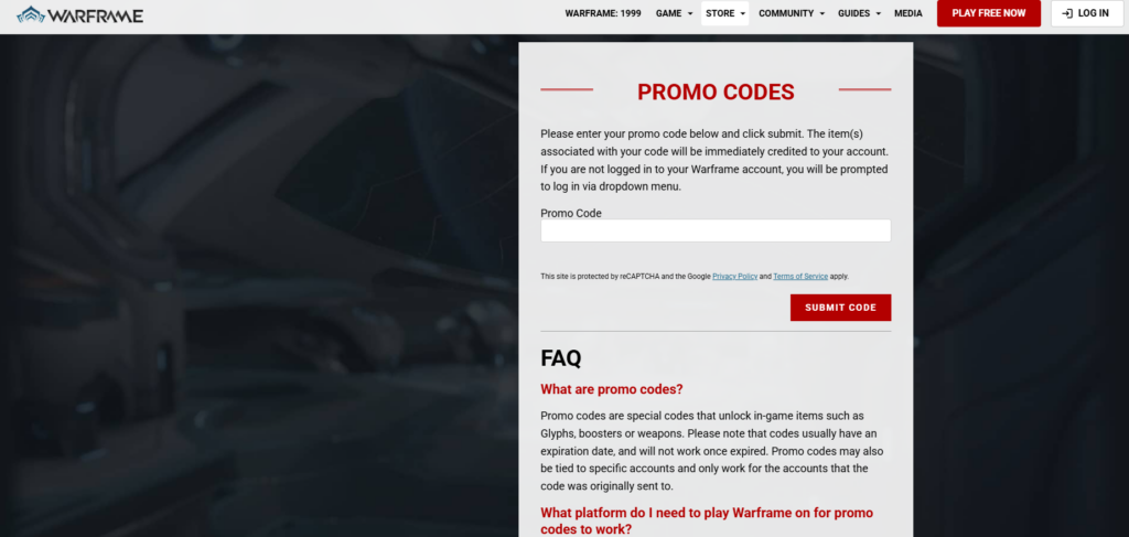 Warframe Codes