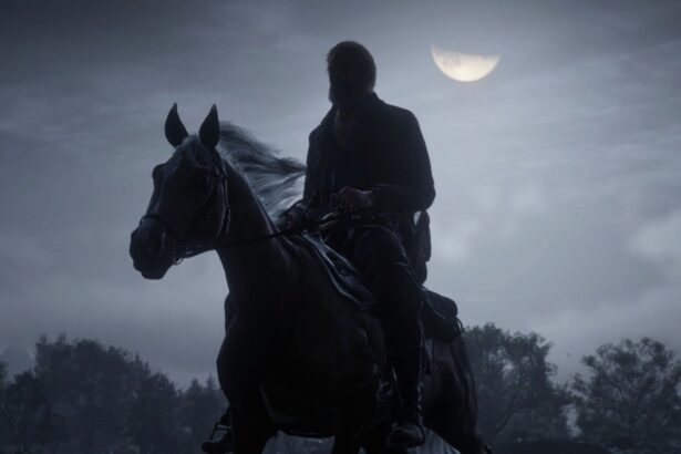 Red Dead Redemption 2 - Arthur Morgan under the moon