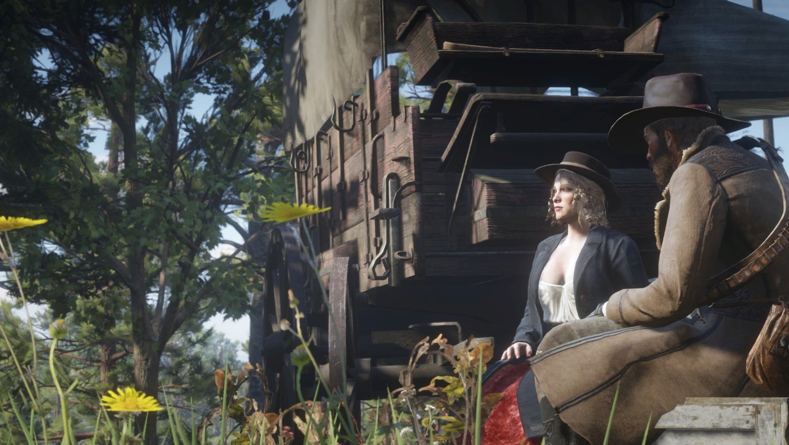 Red Dead Redemption 2 - Author Morgan with a lady NPC