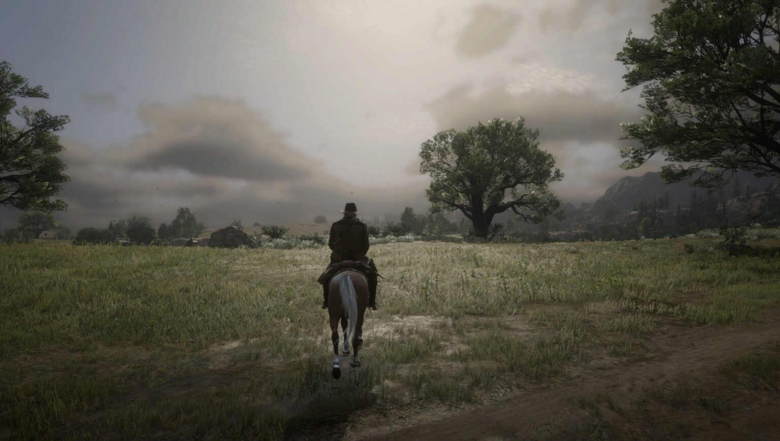 Red Dead Redemption 2 - Author Morgan with his horse with dynamic weather