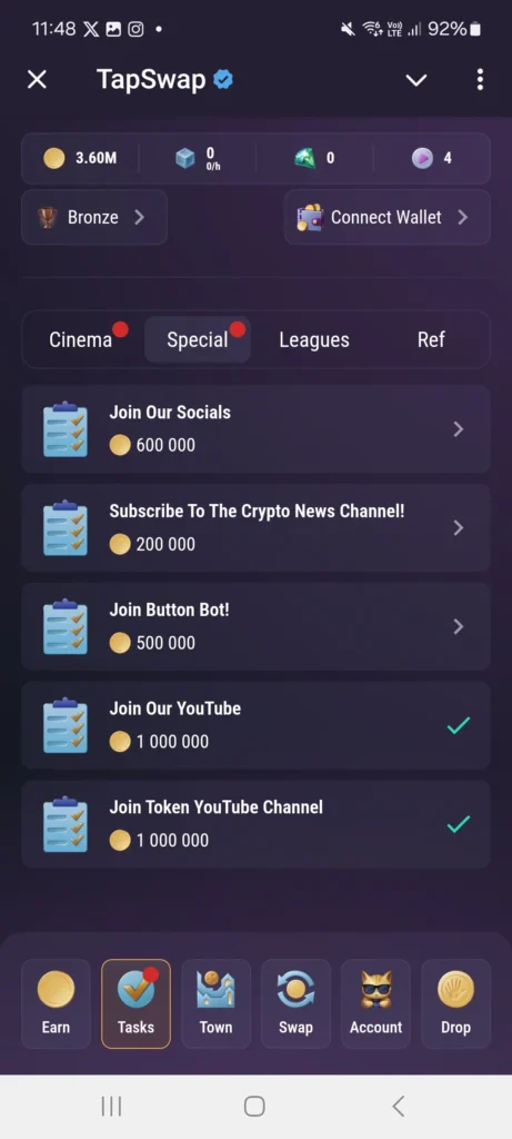 TapSwap: A tap-to-earn game integrated within Telegram 4 TapSwap