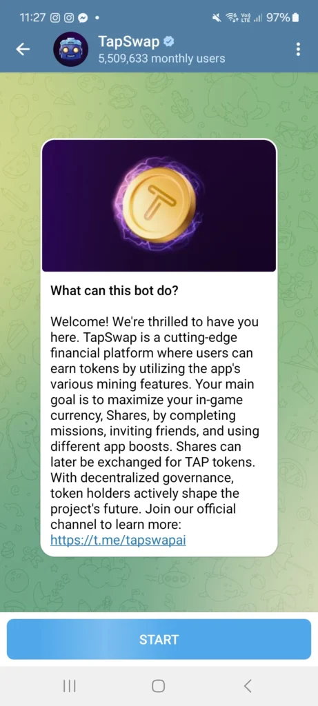 TapSwap: A tap-to-earn game integrated within Telegram 6 TapSwap on Telegram